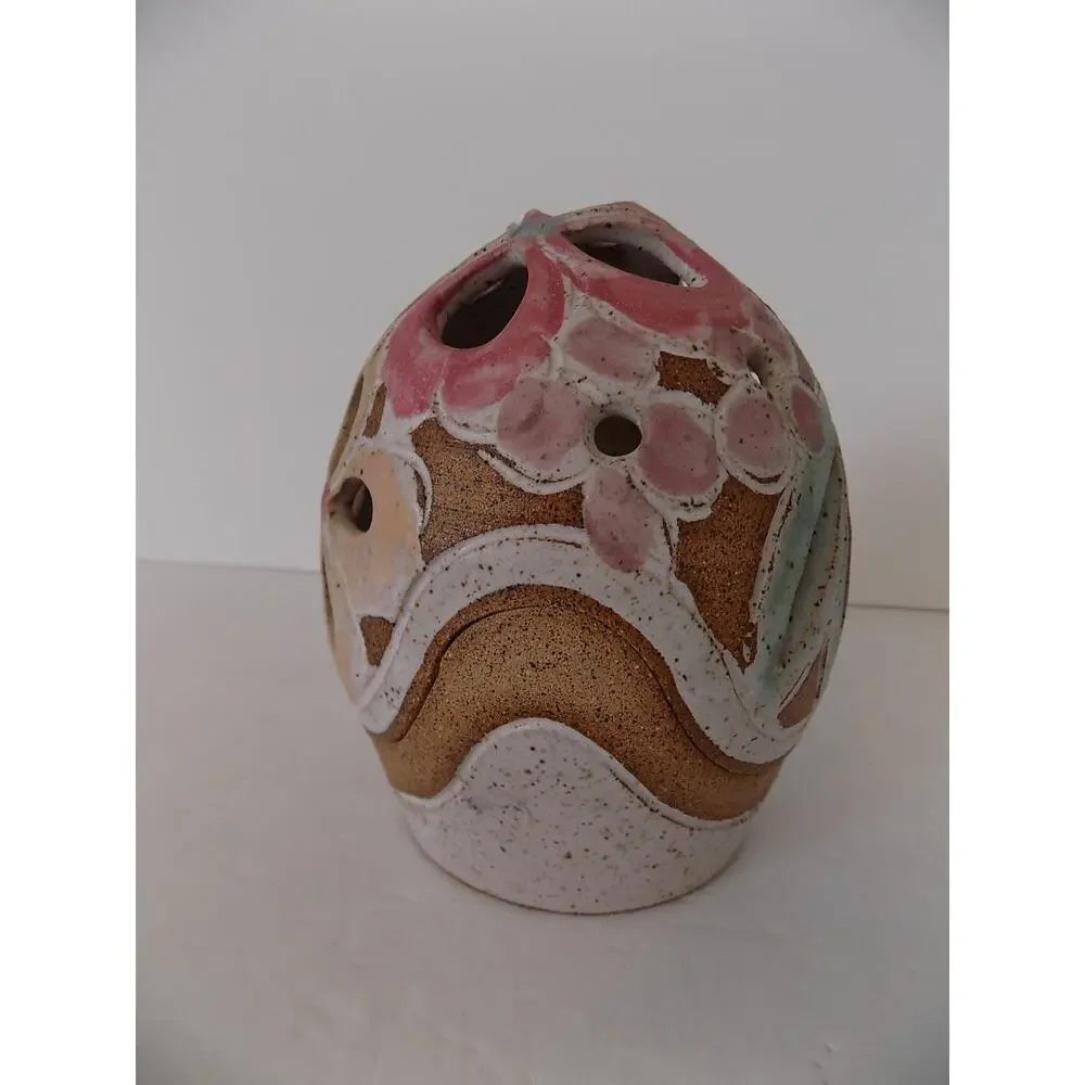 Vintage Judy Brater Pottery Tea Light Candle Holder Ceramic Signed